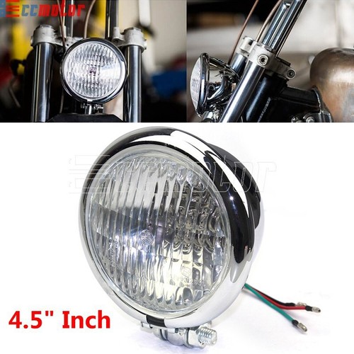 Bates Style 4.5" Headlight Headlamp Bottom Mount For Harley Chopper Cafe Racer - Picture 1 of 8