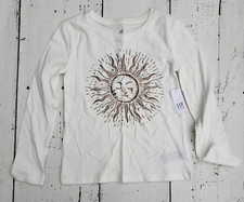 Gap Kids Girls' White Sun Graphic Top Long Sleeve Shirt Size 4-5 NEW