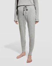 $98 Natori Women's Gray Ulla Brushed Rib-Knit Sleepwear Lounge Pants Size L