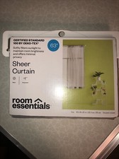BRAND NEW ROOM ESSENTIALS SINGLE PANEL 63 INCH SHEER CURTAIN GRAY 60W X 83L