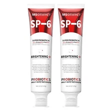 MSDRWIKEY SP-6 6-Probiotic Whitening Toothpaste  Brighten - 2 x 4.6 oz
