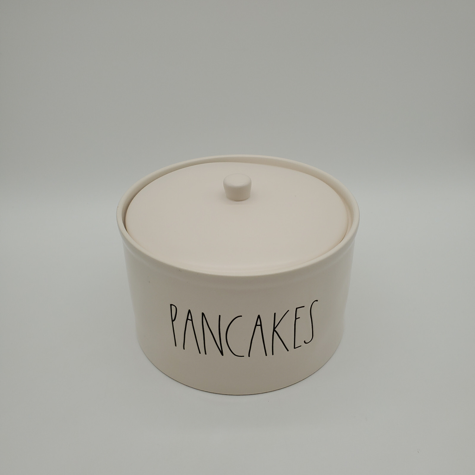 Rae Dunn Ceramic Pancake Canister with Lid eBay