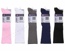 5 Pairs Womens Relaxed Non Binding Top Graduated Compression Knee Socks Choose