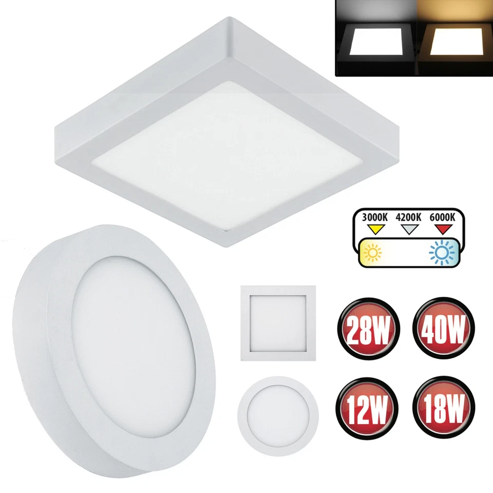 LED Panel Aufputz Deckenleuchte Deckenlampe Aufbau Wohnzimmerlampe Panellampe - Bild 2 von 2