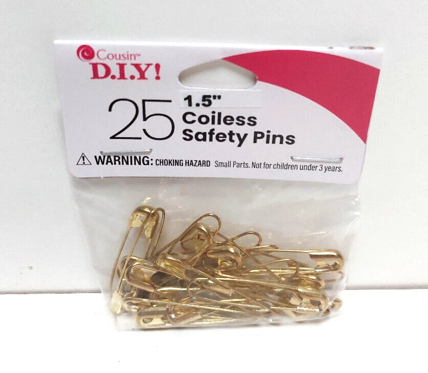 Brass Coiless Safety Pins - Small