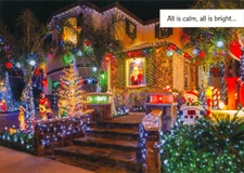 House with Excessive Lights Funny / Humorous Box of 12 Christmas Cards