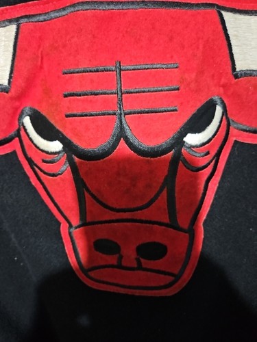 Vintage 90's NBA Chicago Bulls Black Chalk Line Wool Varsity Large Jacket - Picture 15 of 21