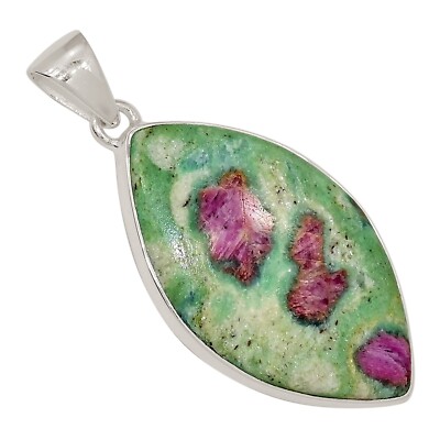 Natürlicher Rubin in Fuchsit - Indien 925 Sterling Silber Anhänger Schmuck ALLP-29570
