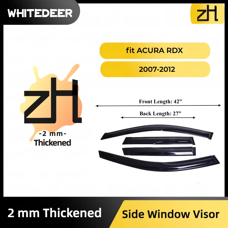 适用于 ACURA RDX 2007 - 2012 侧窗遮阳板太阳雨偏转器保护加厚 — 第 2/4 张图片