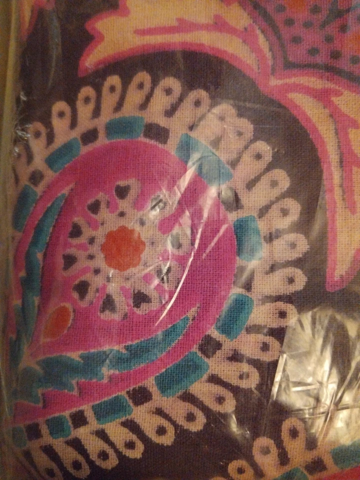 NOVO Cobertor de Piquenique Jaipur Tapeçaria de Parede Tear Manual Roxo, Rosa, Azul 59” X 59” - Imagem 3 de 4