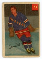1954-55 Parkhurst Camille Henry Rookie #73 New York Rangers Hockey Card #18690. rookie card picture