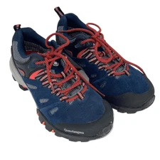 Qomolangma Womens Suede Slip-Resistant Trail Hiking Sneaker Navy Orange 5.5 NWOT