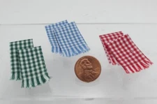 Dollhouse Miniature Kitchen Checkered Hand Towel Set - Various Colors