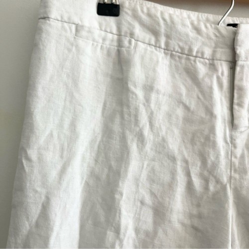 Banana Republic Factory 100 % Leinen Caprihose weiß sauber keine Flecken 8 zierlich - Bild 4 von 9