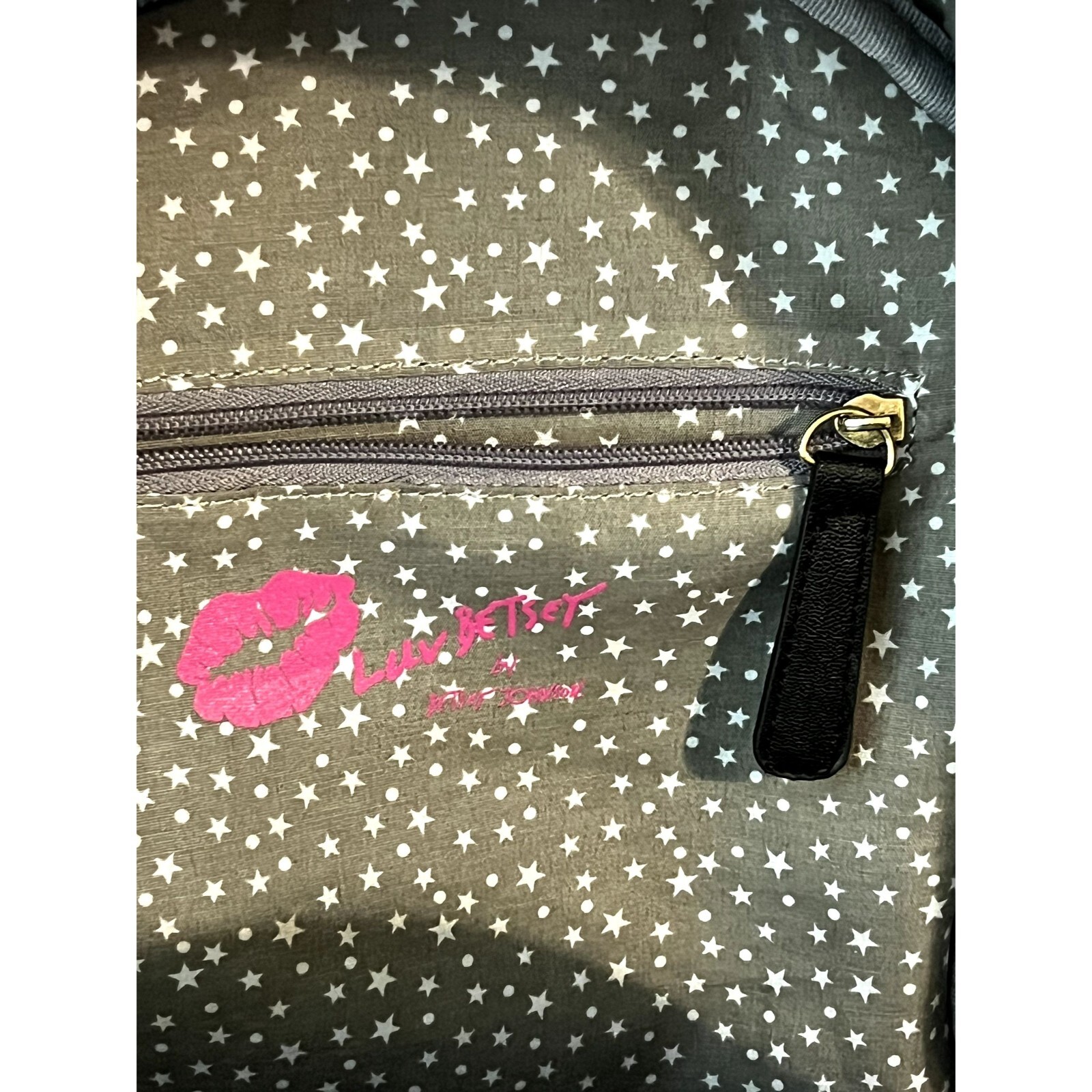 Betsey Johnson Black Cat Backpack with Gems Excellent Gem