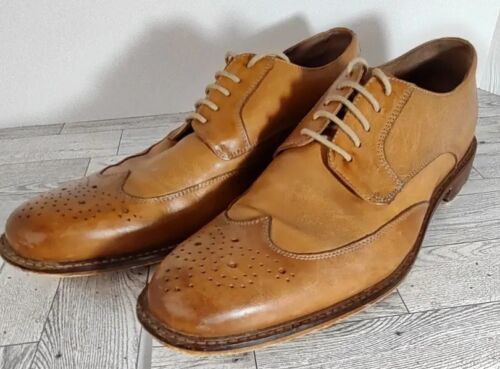 Chaussures Banana Republic cuir marron bout d'aile Oxford robe homme taille 10,5 M - Photo 1 sur 12