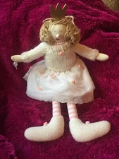 Princess Rag Doll With Crown, Pearls, Tulle