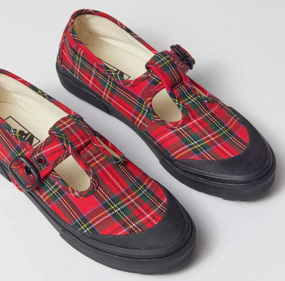 Tênis Feminino VANS Estilo 93 Xadrez Mary Jane Tamanho 7 Meninas 5.5 Vermelho Multi NOVO - Imagem 4 de 4