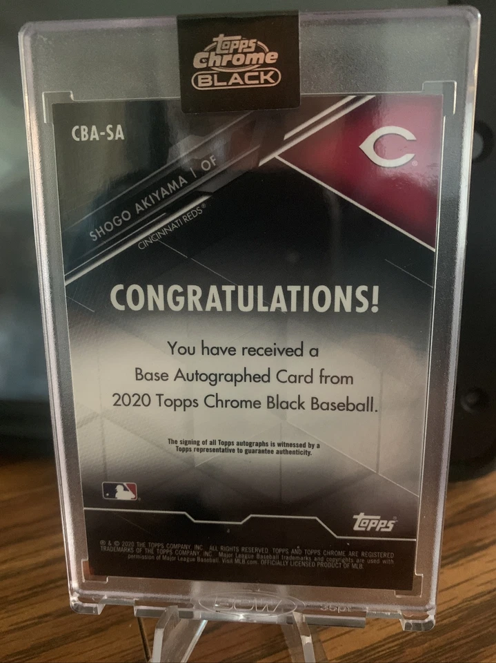 2020 Topps Chrome Black Shogo Akiyama Auto RC #CBA-SA Cincinnati Reds - Image 2 of 2