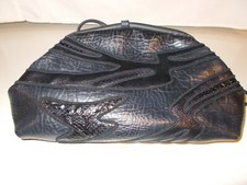 Vintage Sylvia black leather clutch/shoulder bag, good condition