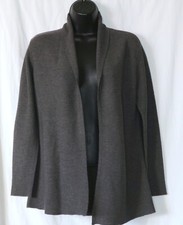 EILEEN FISHER Grey Wool Closureless Cardigan 34 In Chest 25 In Long Sz XS EXC