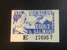 ICOLLECTZONE  US Michigan 1976 Trout & Salmon Fishing Stamp VF NH