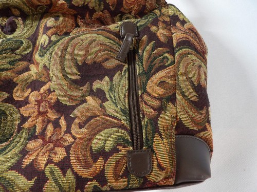 Paradox Tapestry Purse Shoulder Bag Brown Floral Sequins Woven Double Handle - Picture 16 of 18