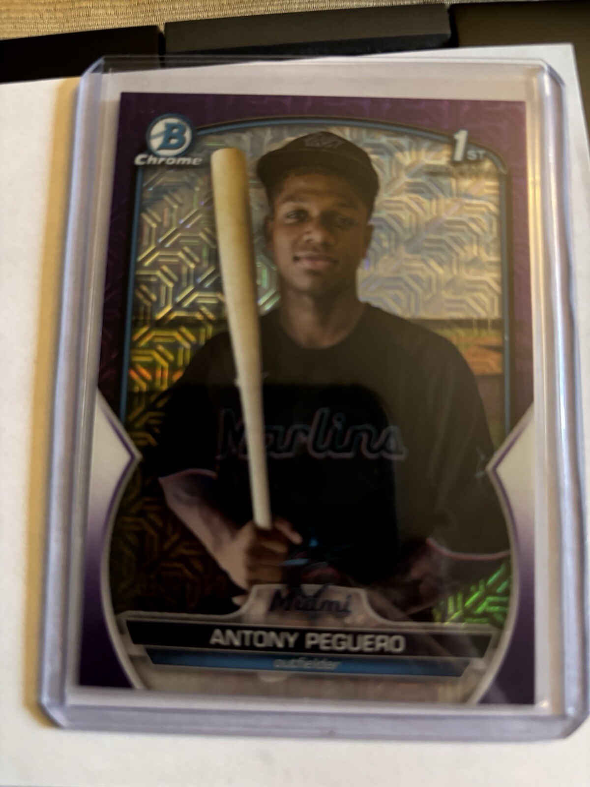 2023 Bowman Chrome Purple Mojo #250,#BCP-62 Antony Peguero (MARLINS) 1st Bowman