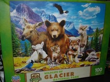 WILDLIFE OF GLACIER NATIONAL PARK 100 PIECE PUZZLE 19'' x 14'' 48 cm x 35.5 cm 