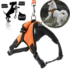 Soft Adjustable Large Dog Harness Leash Set Pet Walk Out Hand Strap Vest Collar