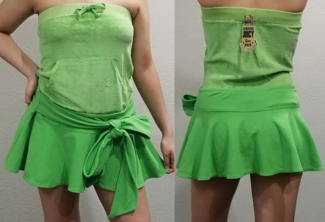 NWT Vintage Juicy Couture Green Skirt Top Tracksuit Set NWT Vintage Juicy Couture Green Skirt Top Tracksuit Set