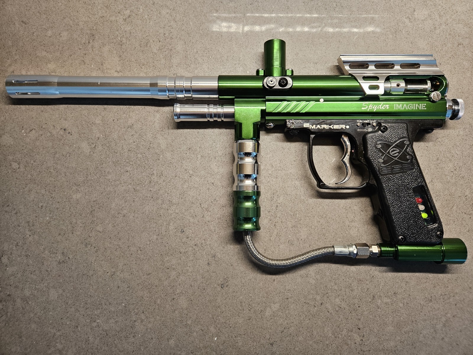 Spyder Imagine Paintball Marker gun Green Electronic Select Fire Board