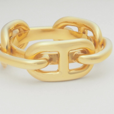 Hermes Chaine d'Ancre Gold Color Scarf Ring | eBay