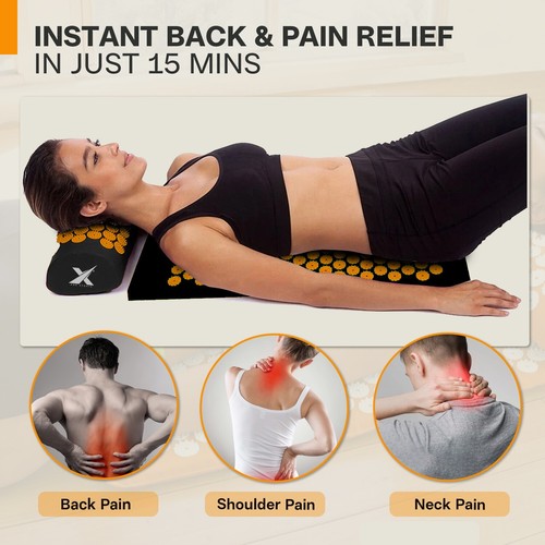 XN8 Acupressure Body Mat Pillow Set Acupuncture Back Neck Stress Relief Massage - Picture 46 of 70