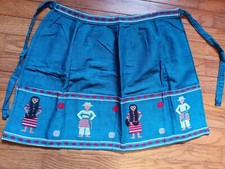 Teal Blue Apron Excellent Condition Waist Tie