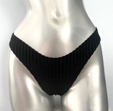 PINK Victoria's Secret Thong Panty New Black Velvet  Mesh Rib High Leg S M L XL