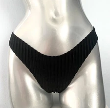 PINK Victoria's Secret Thong Panty New Black Velvet & Mesh Rib High Leg S M L XL