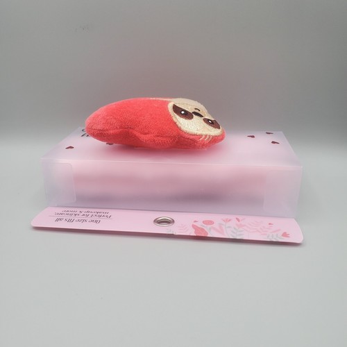Valentine Beauty shop heart sloth pink plush spa bunny headband 9 inches NIB - Picture 9 of 12