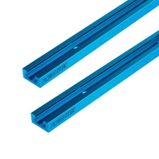 POWERTEC 36 INCH DOUBLE-CUT PROFILE UNIVERSAL T-TRACK WITH PREDRILLED - BLUE