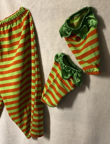 Orange And Green Striped Pants w/ Headband & Arm/ Leg Bands - Picture 3 of 8