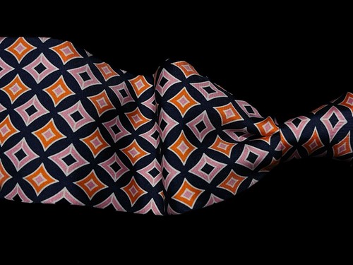 Vera Bradley Baekgaard- Men’s Pink & Orange Diamond 100% Silk Neck Tie 4”Wx60”L