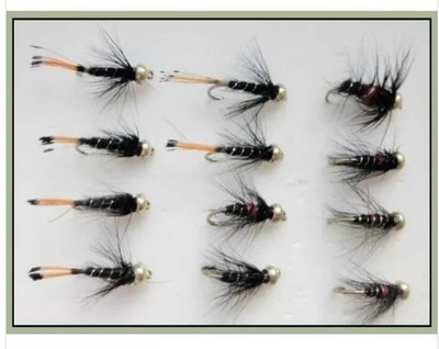 Barbless Goldhead Nymph Trout Flies, 12 Barbless Goldhead Nymph - Copper John