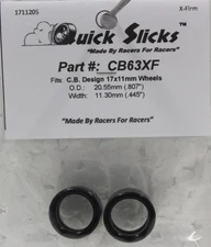QuickSlicks CB63XF Silicone Tires for 17x11mm Scalextric 1/32 Slot Car Part