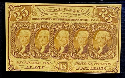 1862 FIRST ISSUE 25 Cents Fractional Currency 25c Note FR 1281 Civil War PCGS 61 - Picture 3 of 7