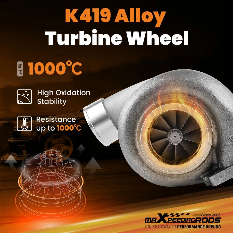 Turbocompresor Billet GT45 T4 banda V hasta 600+HP 1,05 A/R para motor de 4,0-6,0 L Foto 4 de 4