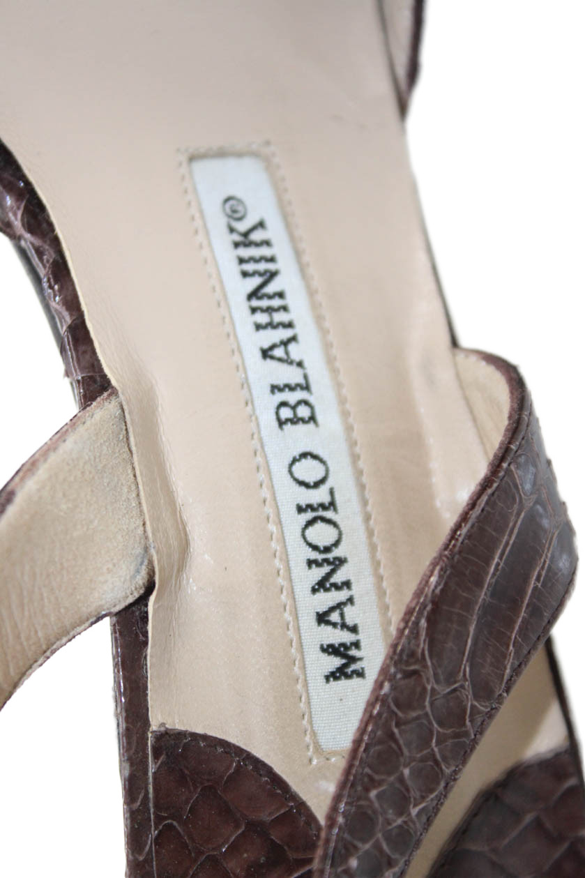 Manolo Blahnik Womens Leopard Print Python Skin S… - image 6