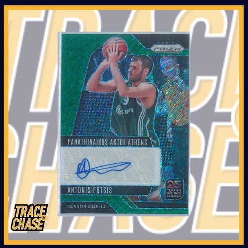 2024-25 Panini Prizm EuroLeague BK Antonis Fotsis Green Shimmer Autograph 05/25