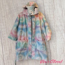 Saint Eve Swim Girls 3 Tie Dye Unicorn Hooded Pool Home Robe Sz 5 6