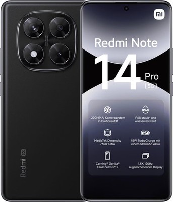 Xiaomi Redmi Note 14 Pro 5G 8/256GB Dual-SIM Smartphone midnight black