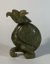 Vintage Nicely Carved Jadeite Serpent Bird Dragon 3 1/2" H x 2 1/2" W(225 Grams)